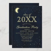 Celestial Moon Stars Class of Abschluss Einladung (Vorne/Hinten)
