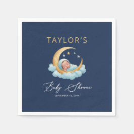 Celestial Moon Stars Clouds Baby Shower Napkins Serviette