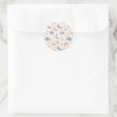 Celestial Moon Stars Clouds Pastel Lavender Runder Aufkleber (Tasche)