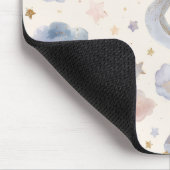 Celestial Moon Stars Clouds Watercolor Pastel Mousepad (Ecke)