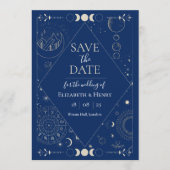Celestial moon stars constellations Save the Date Einladung (Vorderseite)