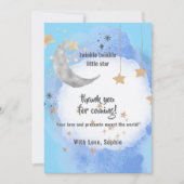 Celestial Moon Stars, Dark Blue And Gold Dankeskarte (Vorderseite)