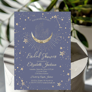 Celestial Moon, Stars Diamond Pastel Brautparty Einladung