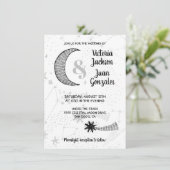 Celestial & Moon Stars Einladungen Hochzeiten (Stehend Vorderseite)