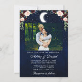 Celestial Moon Stars Foto Wedding Einladung (Vorderseite)