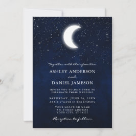 Celestial Moon Stars Foto Wedding Einladung