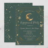 Celestial Moon Stars Frame  Einladung (Vorne/Hinten)