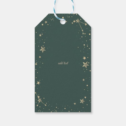 Celestial Moon Stars Frame Geschenkanhänger (Rückseite)