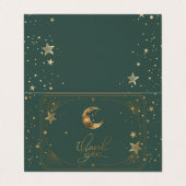 Celestial Moon Stars Frame Thank You Card Visitenkarten (Außenseite Aufgefaltet)