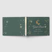Celestial Moon Stars Frame Wedding Gästebuch (Voll)