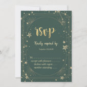 Celestial Moon Stars Frame Wedding RSVP   Einladung (Vorderseite)