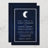 Celestial Moon Stars Gerahmt Hochzeit Einladung (Vorne/Hinten)