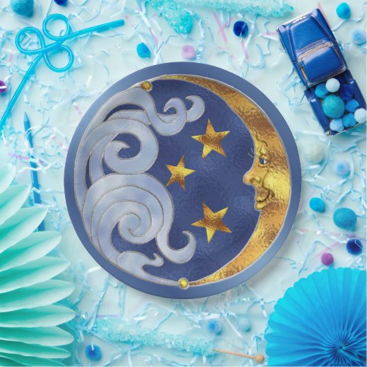 Celestial Moon Stars gestanzte Glaspapier-Teller Pappteller (Party)