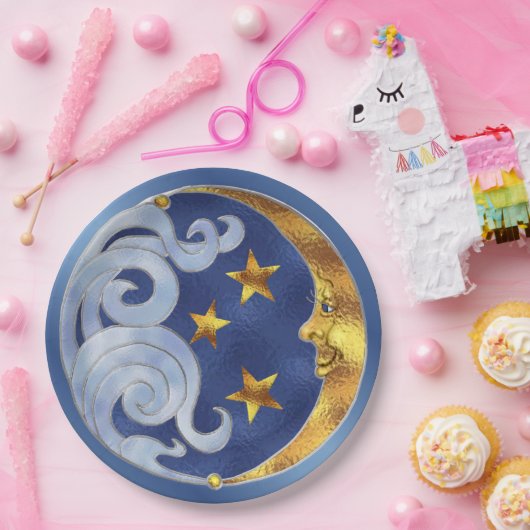 Celestial Moon Stars gestanzte Glaspapier-Teller Pappteller (Party)