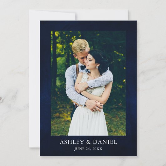 Celestial Moon Stars Gold Foto Wedding Einladung (Rückseite)