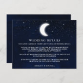 Celestial Moon Stars Hochzeitdetails Beipackkarte Postkarte (Vorne/Hinten)