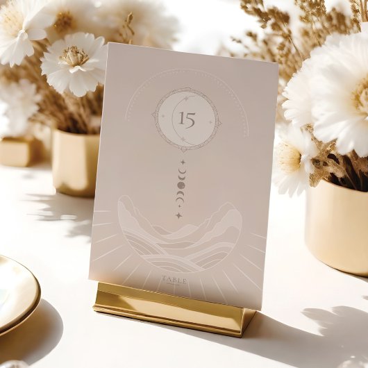 Celestial Moon Stars Holistic Boho Tabel Number Tischnummer