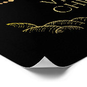 Celestial Moon & Stars Imitate Goldene Hochzeit Wi Poster (Ecke)