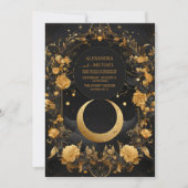 Celestial Moon & Stars Imitate Goldhochzeit Einladung (Vorderseite)