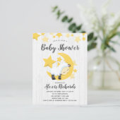 Celestial Moon Stars & Lamb Baby Dusche Einladung (Stehend Vorderseite)
