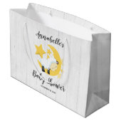 Celestial Moon Stars & Lamb Baby Dusche Große Geschenktüte (Rückseite Schrägansicht)