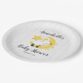 Celestial Moon Stars & Lamb Baby Dusche Pappteller (Schrägansicht)