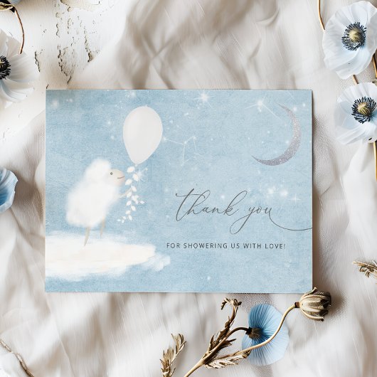 Celestial Moon Stars & Lamb Baby Dusche Vielen Dan Dankeskarte