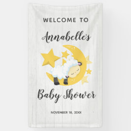 Celestial Moon Stars & Lamb Baby Dusche Willkommen Banner
