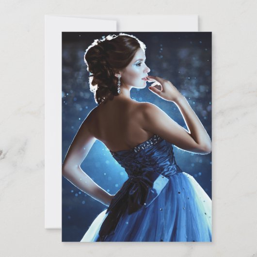 Celestial Moon Stars Lights Foto Quinceanera Einladung (Rückseite)