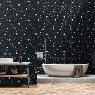 Celestial Moon Stars Luxury Tapete