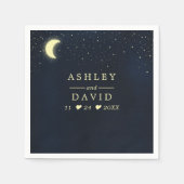 Celestial Moon Stars Midnight Blue Wedding Serviette (Vorderseite)