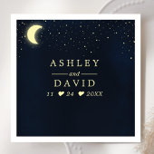 Celestial Moon Stars Midnight Blue Wedding Serviette