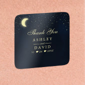 Celestial Moon Stars Mitternacht Hochzeit Vielen D Quadratischer Aufkleber