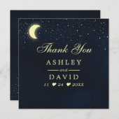 Celestial Moon Stars Mitternachtsblau Dankeschön-K Dankeskarte (Vorne/Hinten)