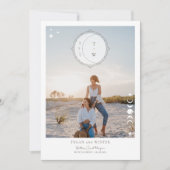 Celestial Moon Stars Monogram Save the Date Foto Einladung (Vorderseite)
