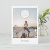 Celestial Moon Stars Monogram Save the Date Foto Einladung (Stehend Vorderseite)