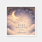 Celestial Moon Stars Neutral Baby Shower Serviette (Vorderseite)