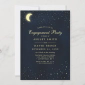Celestial Moon Stars Night Sky Engagement Party Einladung (Vorderseite)