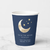 Celestial Moon & Stars Over the Moon Baby Shower  Pappbecher (Rückseite)