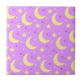 Celestial Moon Stars Pattern Fliese (Vorderseite)