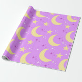 Celestial Moon Stars Pattern Geschenkpapier (Ungerollt)