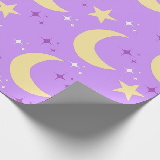 Celestial Moon Stars Pattern Geschenkpapier (Ecke)