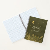 Celestial Moon Stars Personalisiert Green Journal Notizblock (Innenseite)