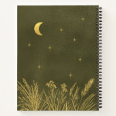 Celestial Moon Stars Personalisiert Green Journal Notizblock (Rückseite)