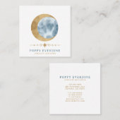 Celestial Moon Stars Quadratische Visitenkarte (Vorne/Hinten)