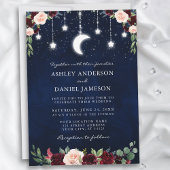 Celestial Moon Stars String Lights Hochzeit Einladung