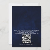 Celestial Moon Stars String Lights QR Code Wedding Einladung (Rückseite)