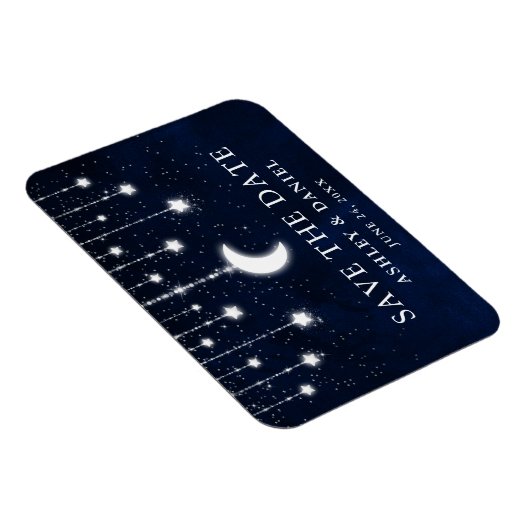 Celestial Moon Stars String Lights Save the Date Magnet (Rechte Seite)