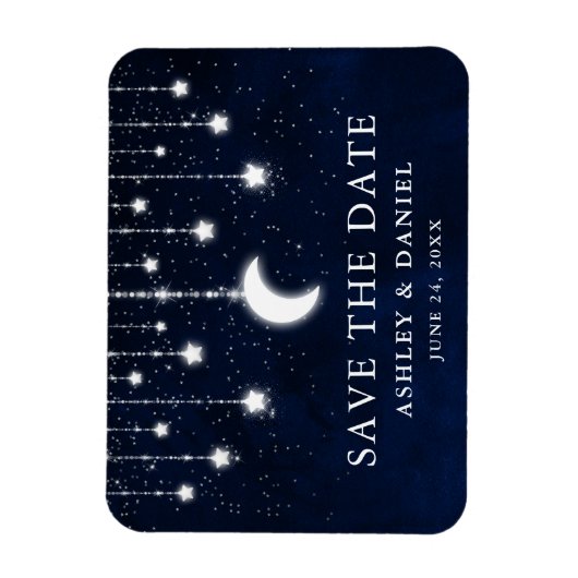 Celestial Moon Stars String Lights Save the Date Magnet (Vertikal)