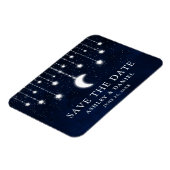 Celestial Moon Stars String Lights Save the Date Magnet (Linke Seite)